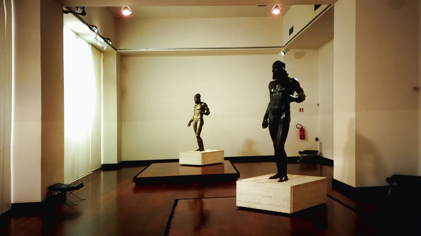 The two ancient Greek bronze warriors found in the sea near Riace