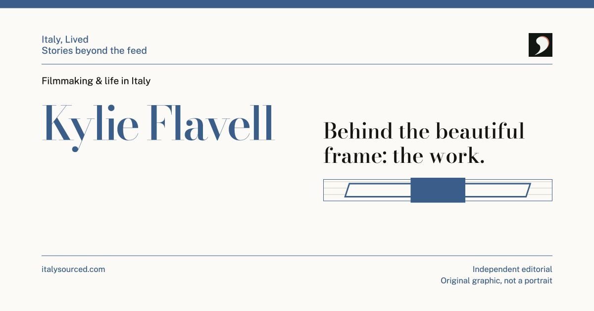 Original typographic Italy, Lived cover for Kylie Flavell; not a portrait