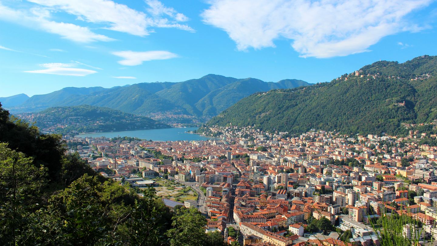 Como and its lake framed by green Lombardy hills